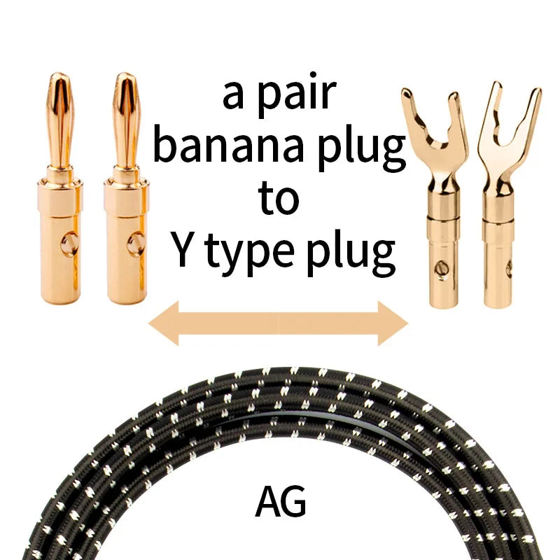 TODN HIFI speaker audio cable High-end stereo Amplifier cable High purity oxygen-free copper banana.