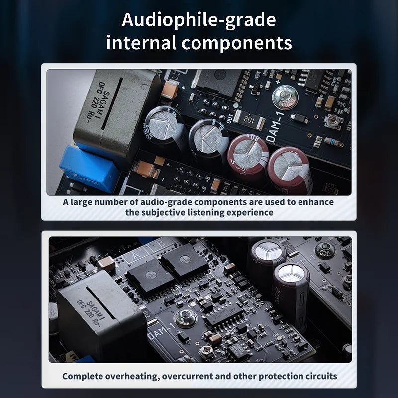 SMSL PA200 Gallium Nitride Power Amplifier XLR Mono Input Mode Stereo Forsterker.