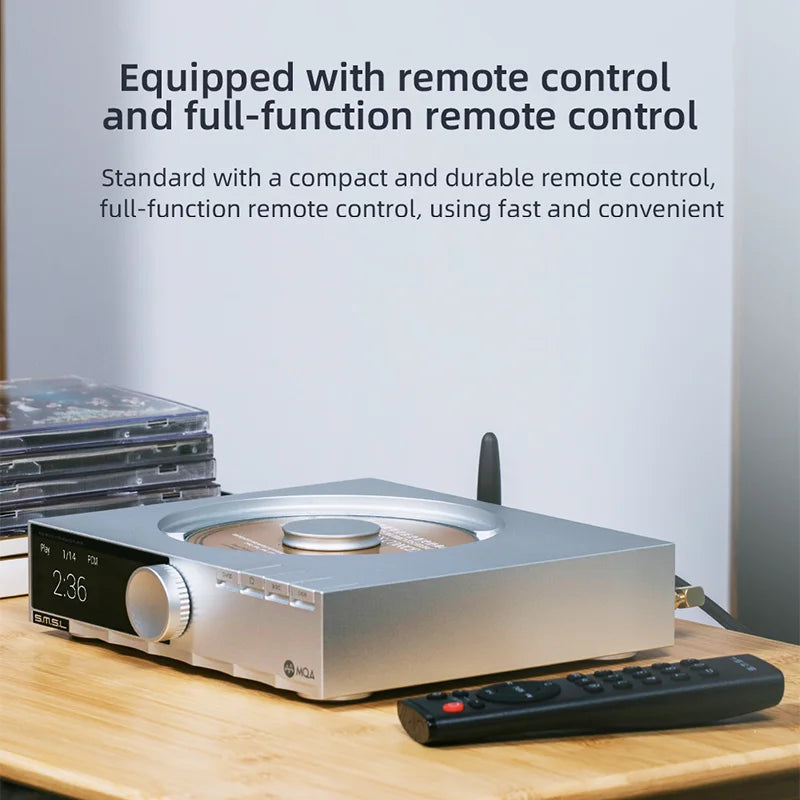 SMSL PL200 Hi-res Class CD Player Digital Audio MQA DAC AK4499EX DSD512 Bluetooth LDAC Aptx-HD 32bit/768kHz With Remote Control