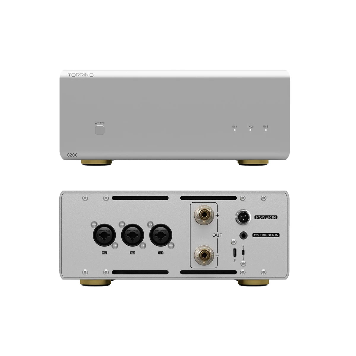 TOPPING B200 mono pure power amplifier SNR DNR 145dB Three sets of XLR/TRS balanced inputs Two sets of gain settings