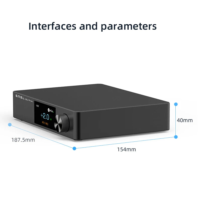 SMSL SU-9 PRO ES9039MPRO Decoder MQA&MQA-CD Bluetooth 5.0 SU9 PRO DAC XU316 768kHz/32Bit DSD512 med Fjernkontroll.