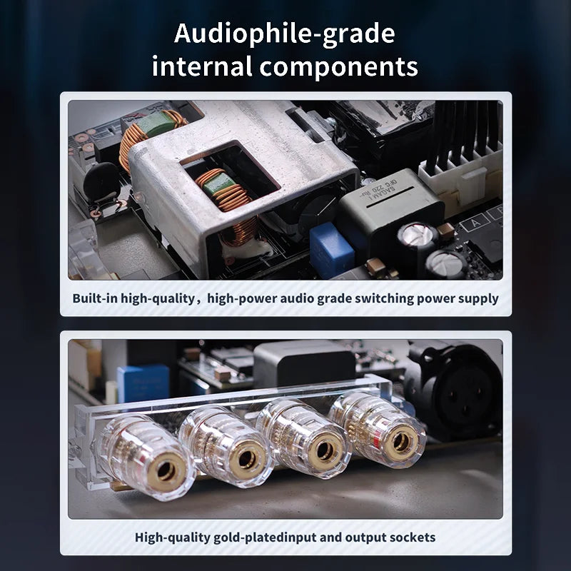 SMSL PA200 Gallium Nitride Power Amplifier XLR Mono Input Mode Stereo Forsterker.