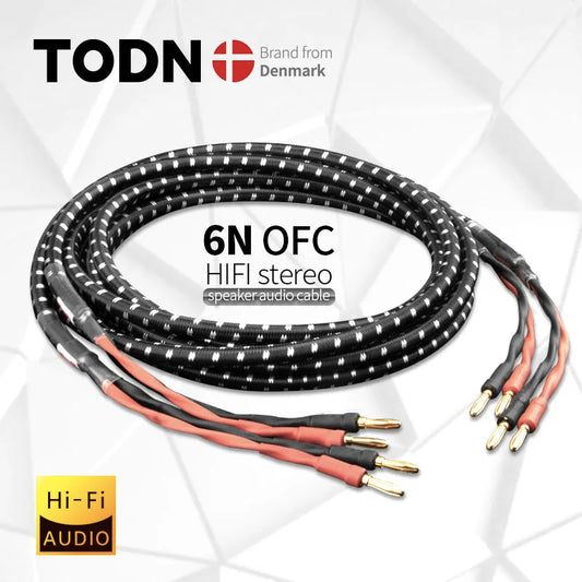 TODN HIFI speaker audio cable High-end stereo Amplifier cable High purity oxygen-free copper banana.