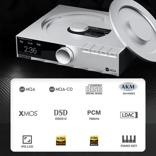 SMSL PL200 Hi-res Class CD Player Digital Audio MQA DAC AK4499EX DSD512 Bluetooth LDAC Aptx-HD 32bit/768kHz With Remote Control