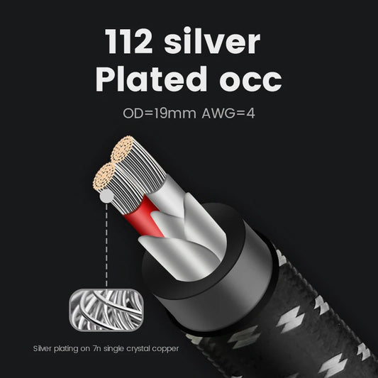 TODN One Pair HIFI Silver-plated Speaker Cable Hi-end 7N OCC Speaker Wire For Hi-fi Systems Y Plug Banana plug Speaker Cable
